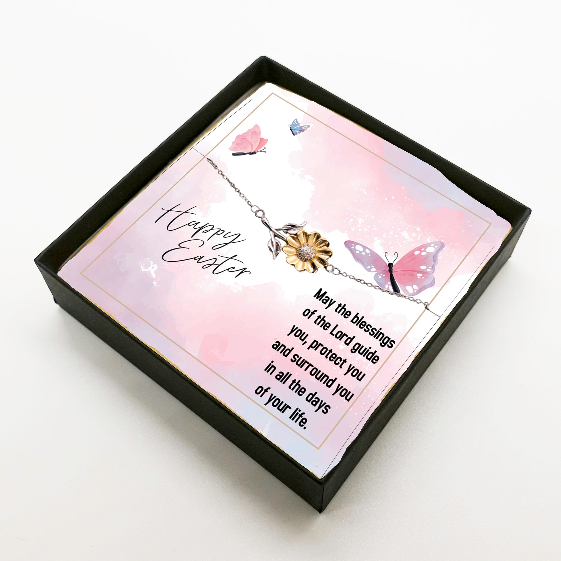 Easter Gift for Sister – Sunflower Bracelet for Teen & Adult Sisters – Sterling Silver with 18K Gold-Plated Petals – Christian Jewelry with Blessings Message Card - Mallard Moon Gift Shop