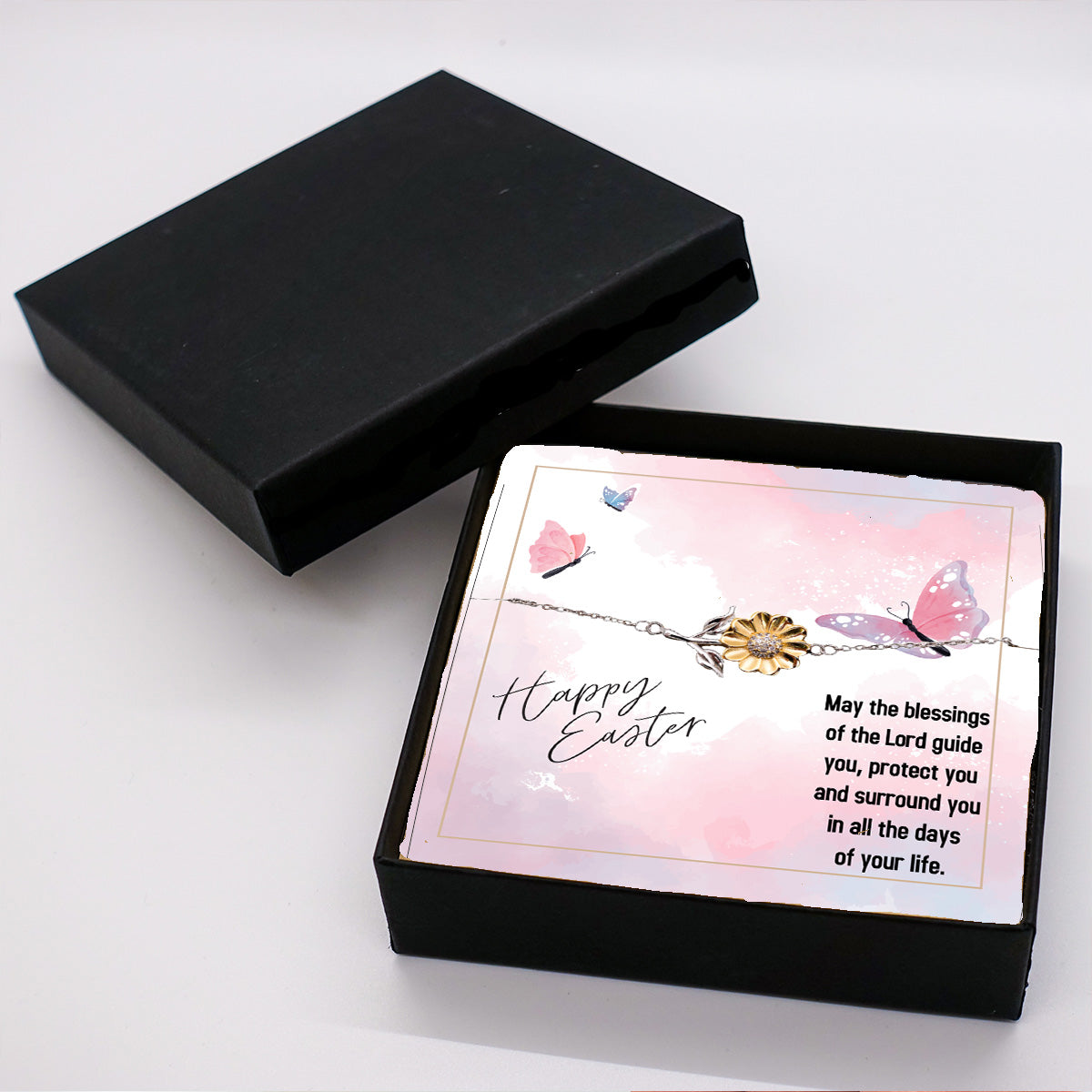 Easter Gift for Sister – Sunflower Bracelet for Teen & Adult Sisters – Sterling Silver with 18K Gold-Plated Petals – Christian Jewelry with Blessings Message Card - Mallard Moon Gift Shop