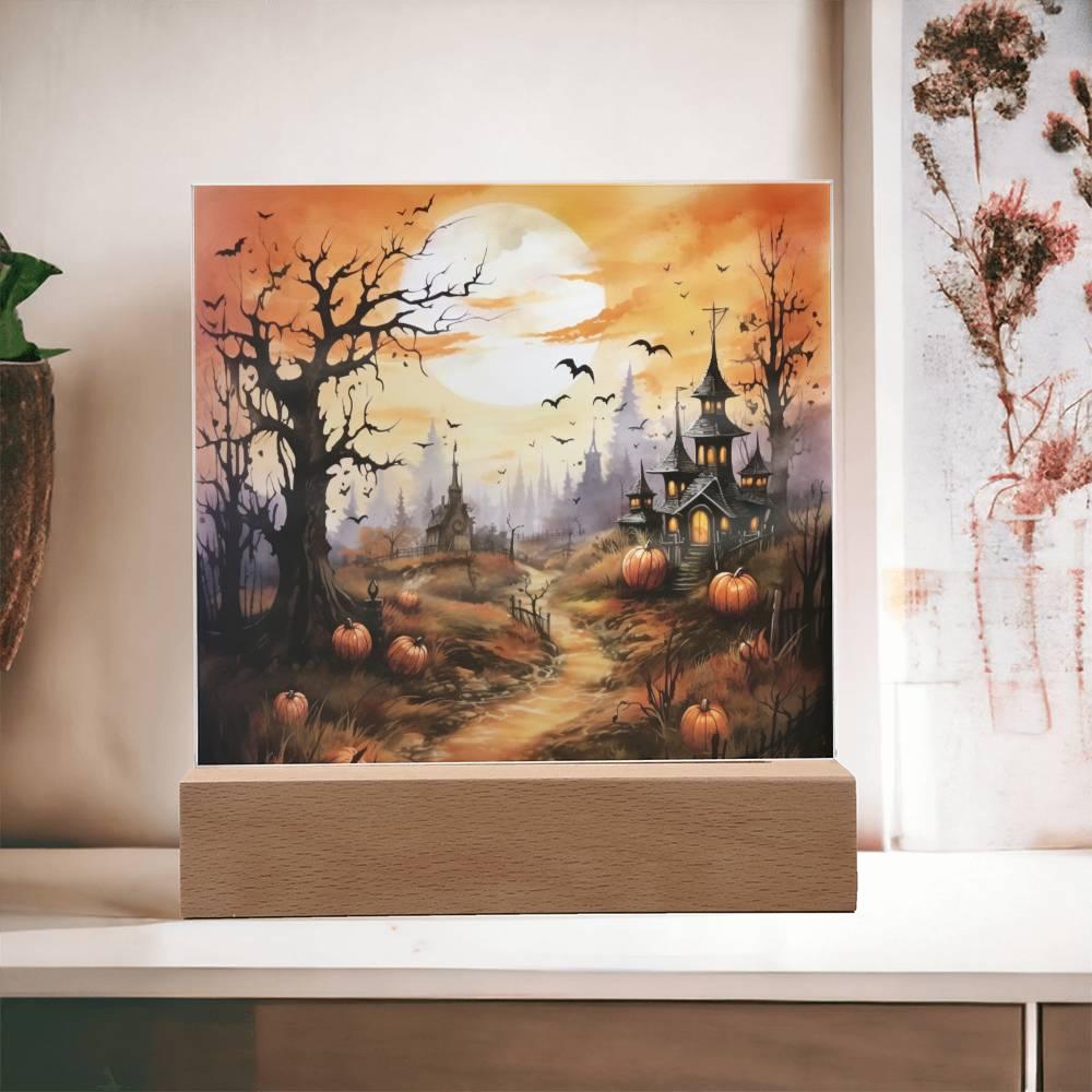 Eerie Estate: Acrylic Mansion Decor for Halloween Enthusiasts - Mallard Moon Gift Shop