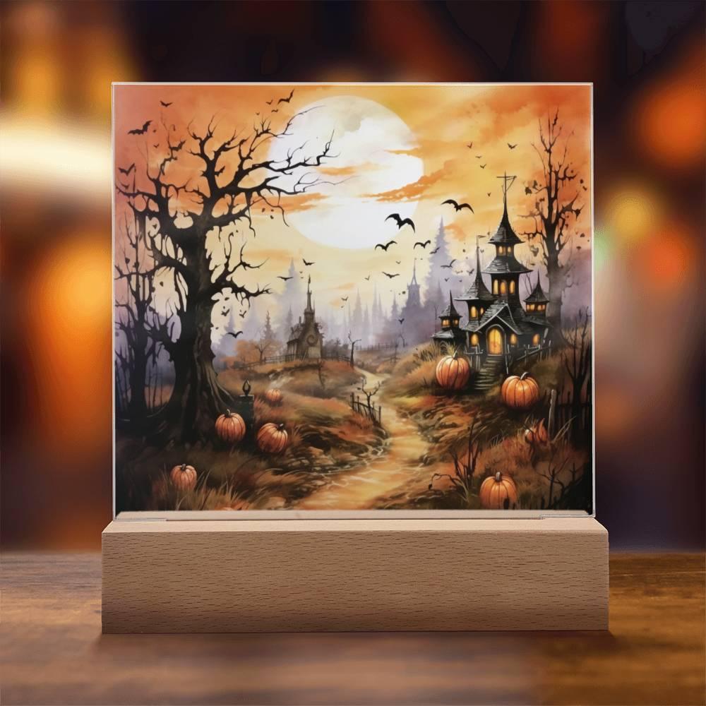 Eerie Estate: Acrylic Mansion Decor for Halloween Enthusiasts - Mallard Moon Gift Shop