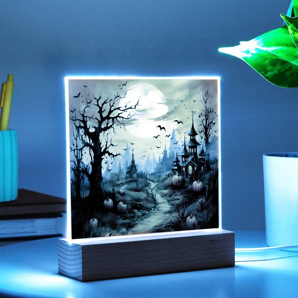 Eerie Estate: Acrylic Mansion Decor for Halloween Enthusiasts - Mallard Moon Gift Shop