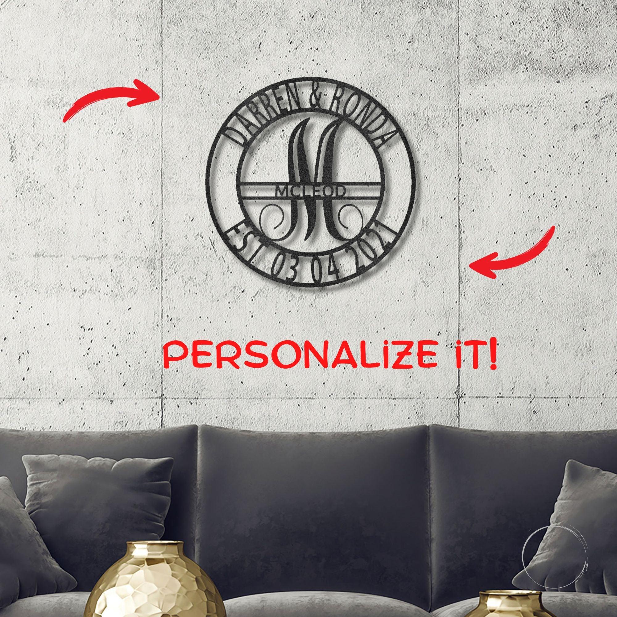 Elaborate Name Personalized Indoor Outdoor Steel Wall Sign Metal Art - Mallard Moon Gift Shop