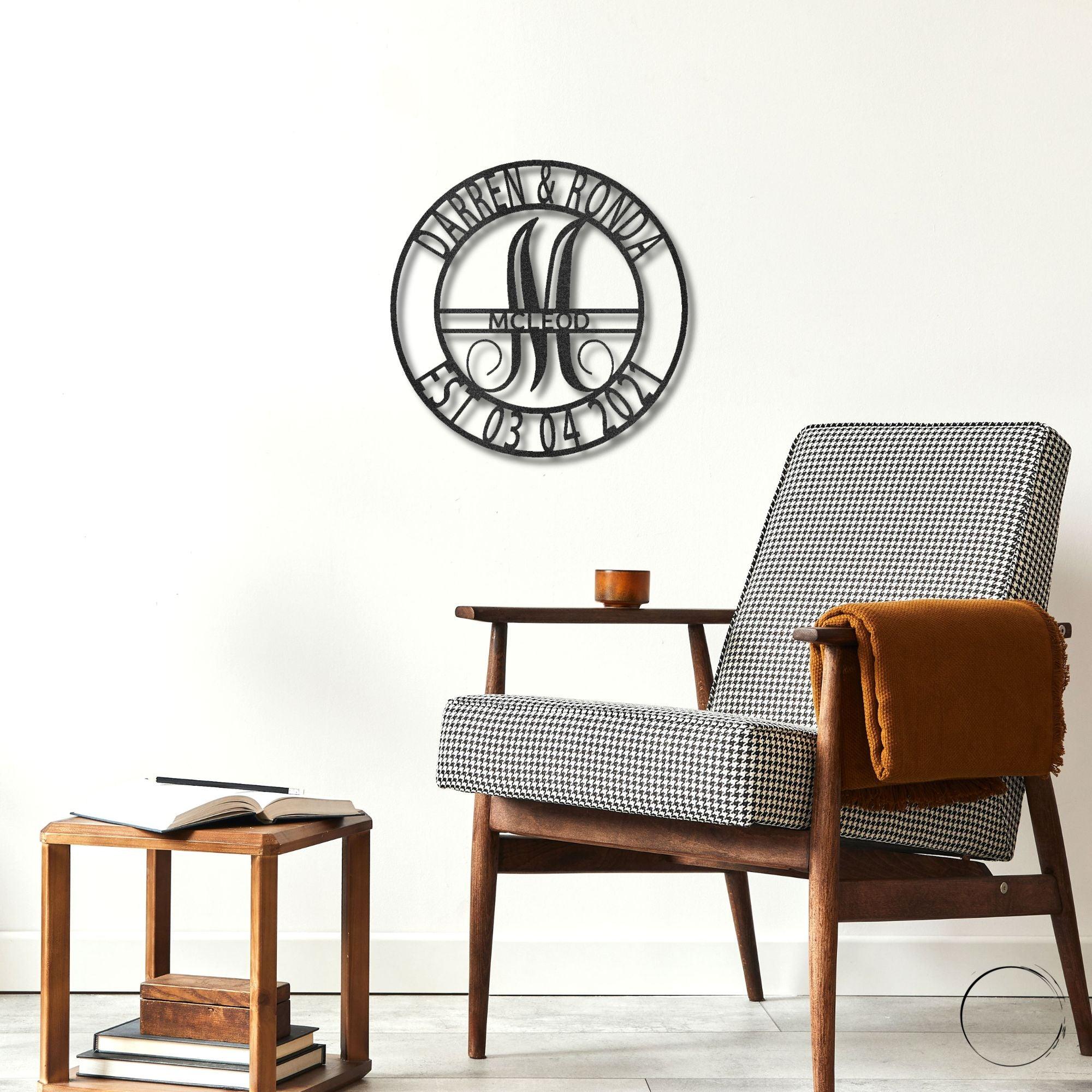 Elaborate Name Personalized Indoor Outdoor Steel Wall Sign Metal Art - Mallard Moon Gift Shop