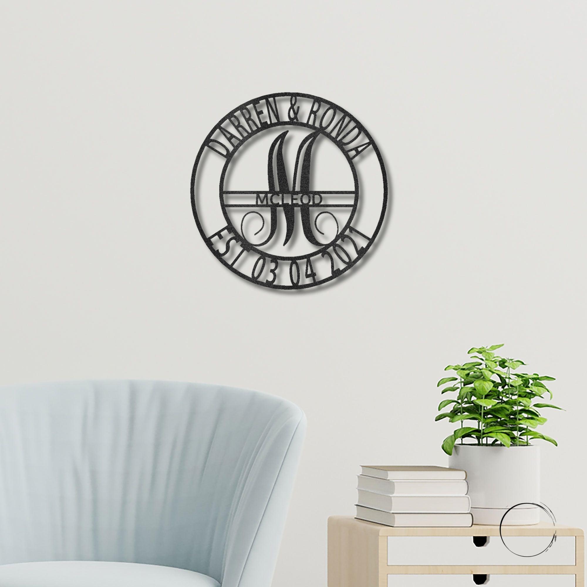 Elaborate Name Personalized Indoor Outdoor Steel Wall Sign Metal Art - Mallard Moon Gift Shop