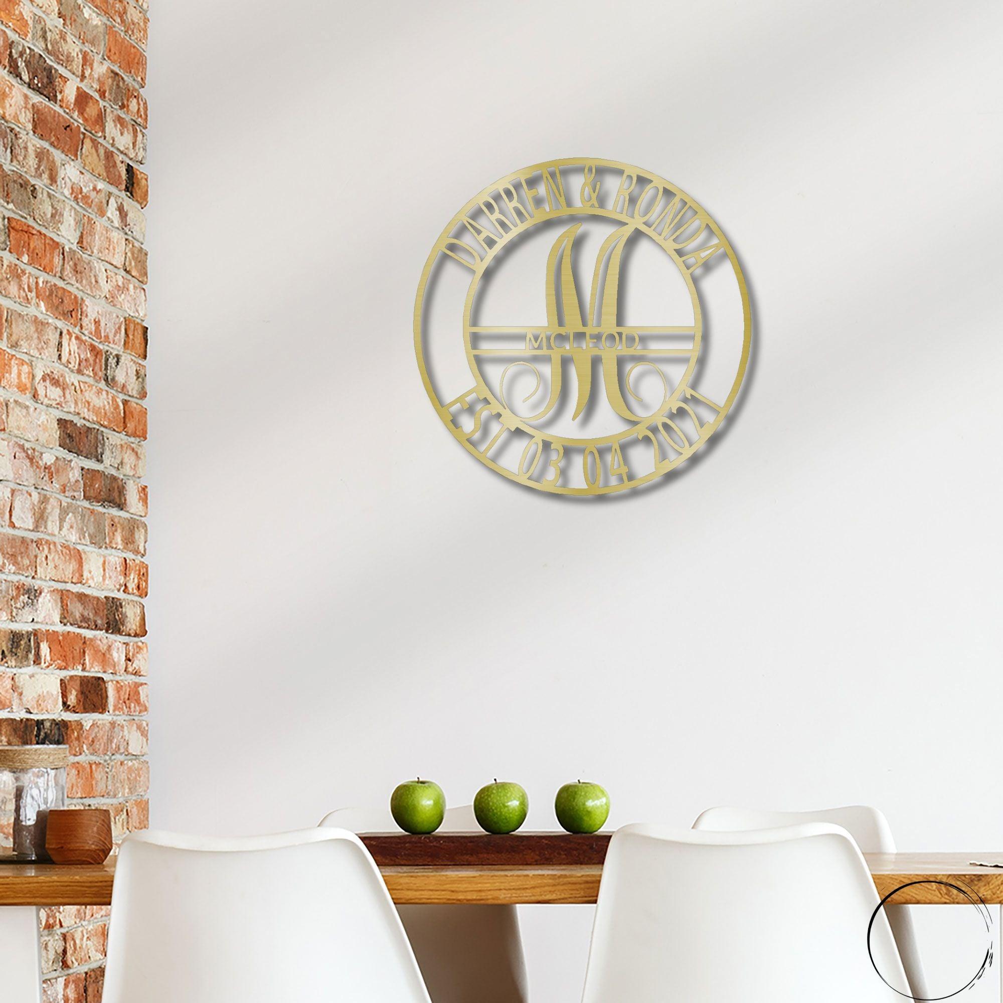 Elaborate Name Personalized Indoor Outdoor Steel Wall Sign Metal Art - Mallard Moon Gift Shop