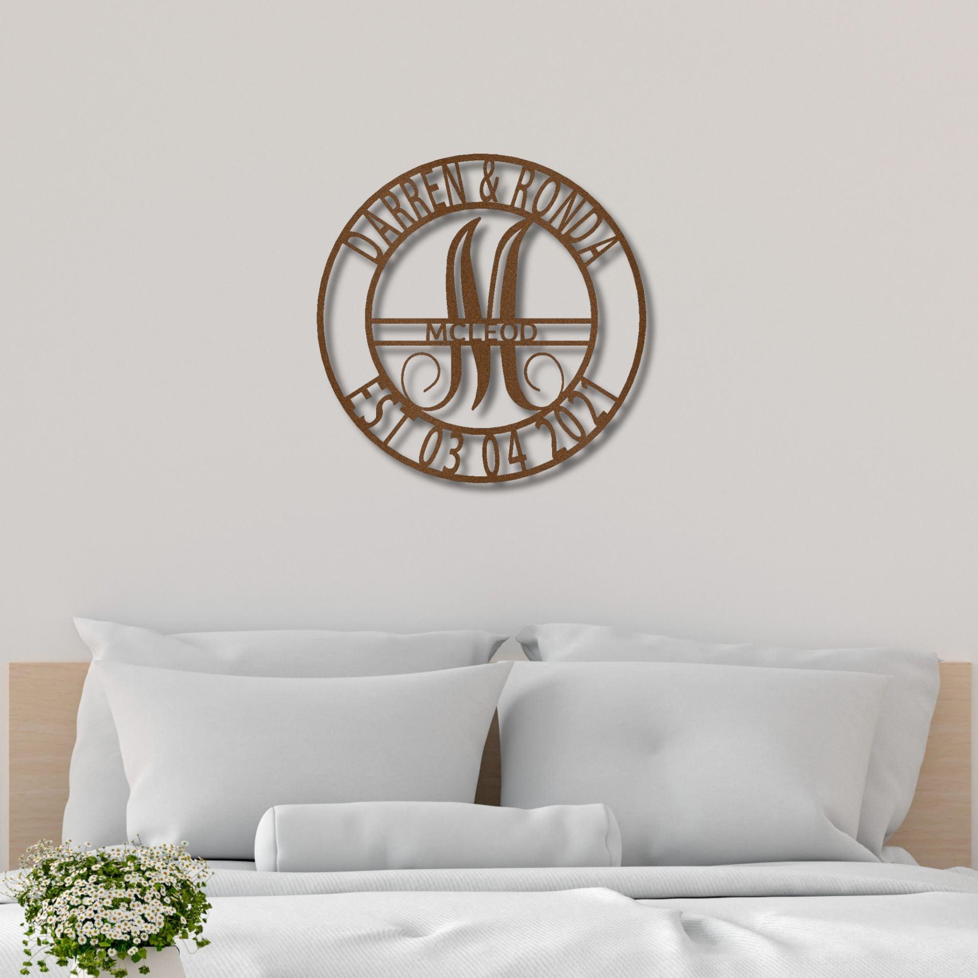 Elaborate Name Personalized Indoor Outdoor Steel Wall Sign Metal Art - Mallard Moon Gift Shop