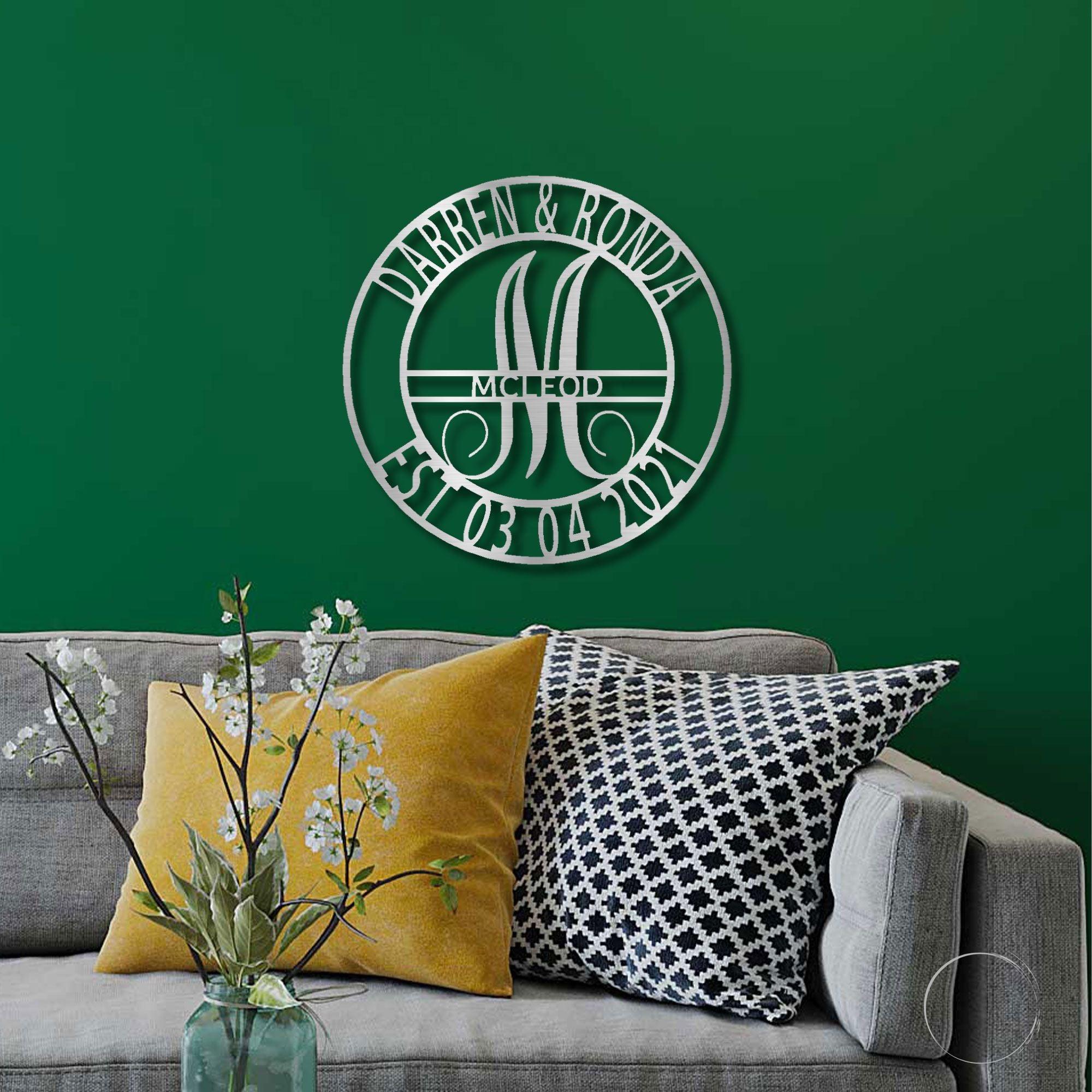 Elaborate Name Personalized Indoor Outdoor Steel Wall Sign Metal Art - Mallard Moon Gift Shop