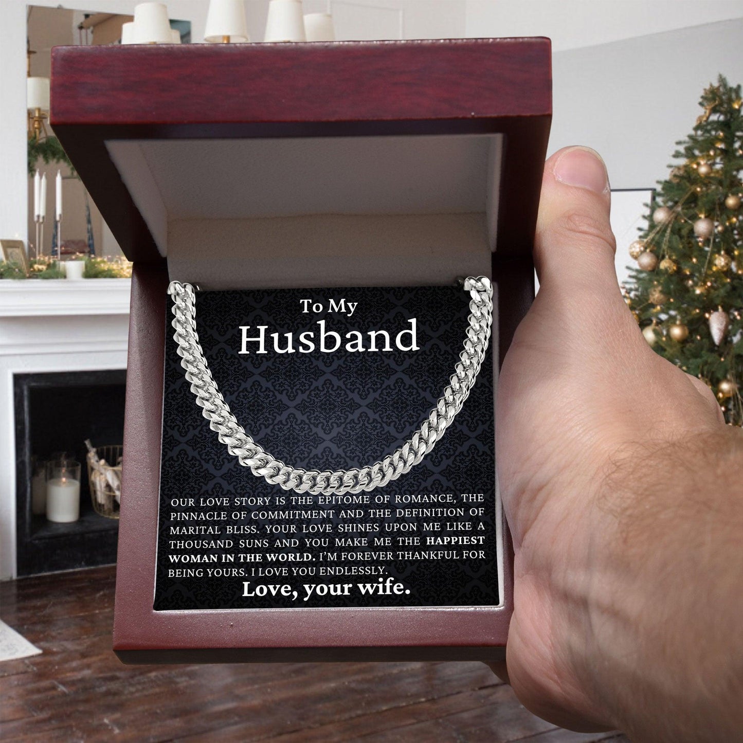 To My Husband - Love You Endlessly - Cuban Link Chain Necklace - Mallard Moon Gift Shop
