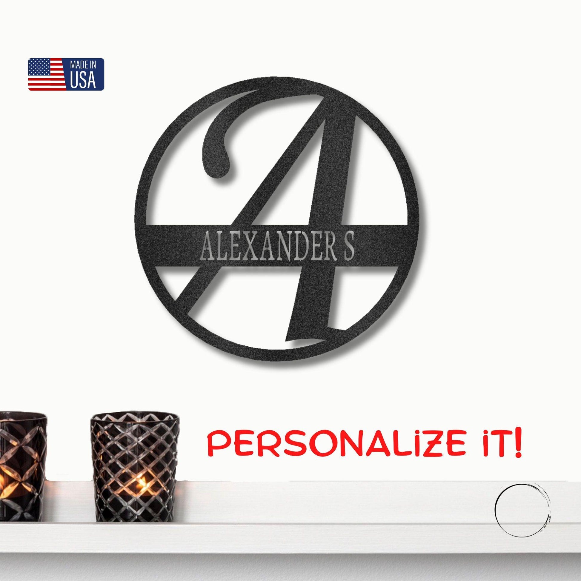 Exemplary Family Name Personalized Indoor Outdoor Steel Wall Sign Art - Mallard Moon Gift Shop