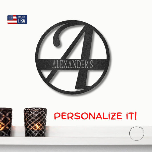 Exemplary Family Name Personalized Indoor Outdoor Steel Wall Sign Art - Mallard Moon Gift Shop