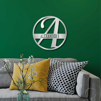 Exemplary Family Name Personalized Indoor Outdoor Steel Wall Sign Art - Mallard Moon Gift Shop