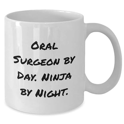 Spring Pet Products Oral Surgeon By Day. Ninja By Night. Gifts from Friends for Oral Surgeon White Coffee Mug, 11oz or 15oz Capacity, Ceramic, Microwave and Dishwasher Safe this Christmas - Mallard Moon Gift Shop