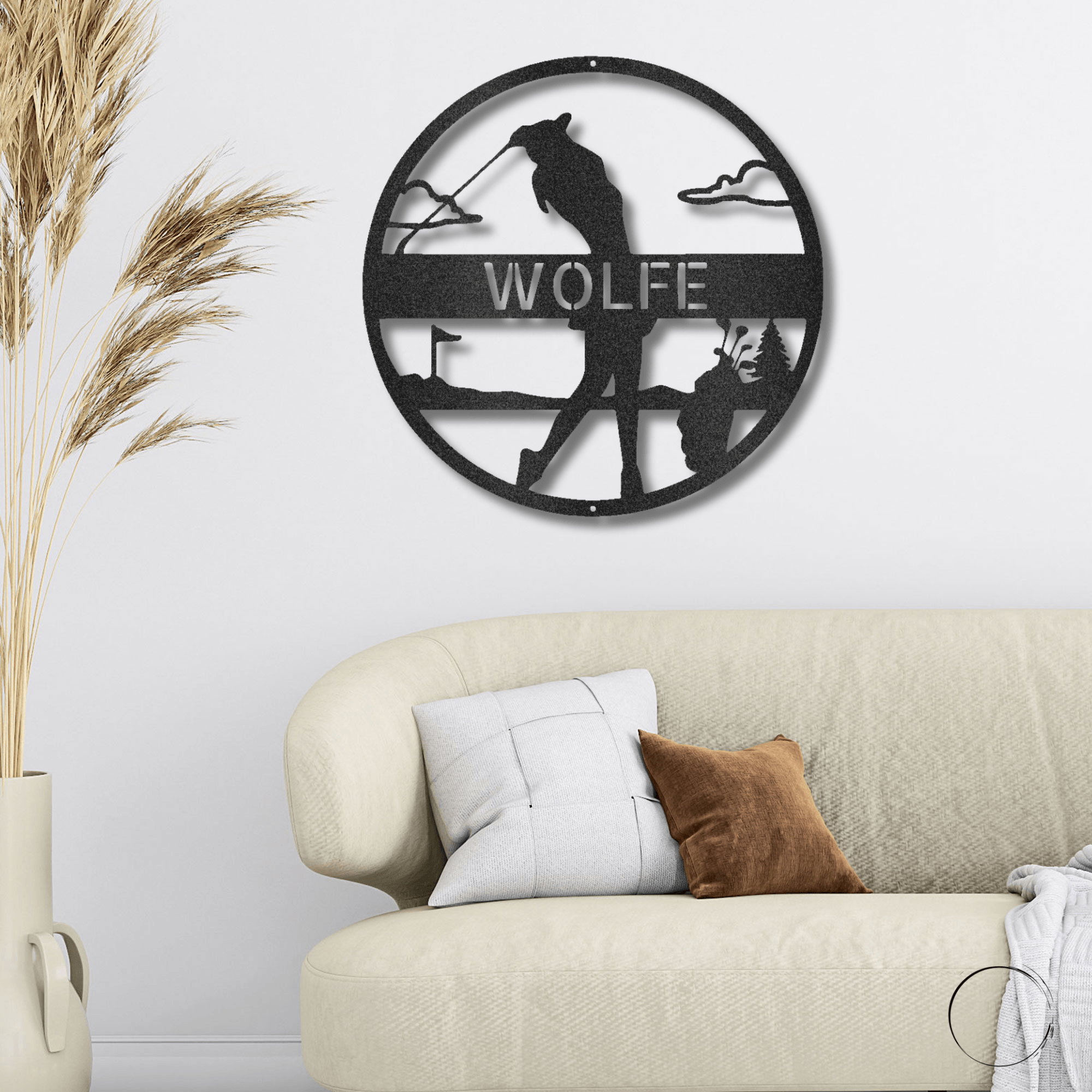 Fairway Finesse: Personalized Lady Golfer Metal Wall Art - Mallard Moon Gift Shop