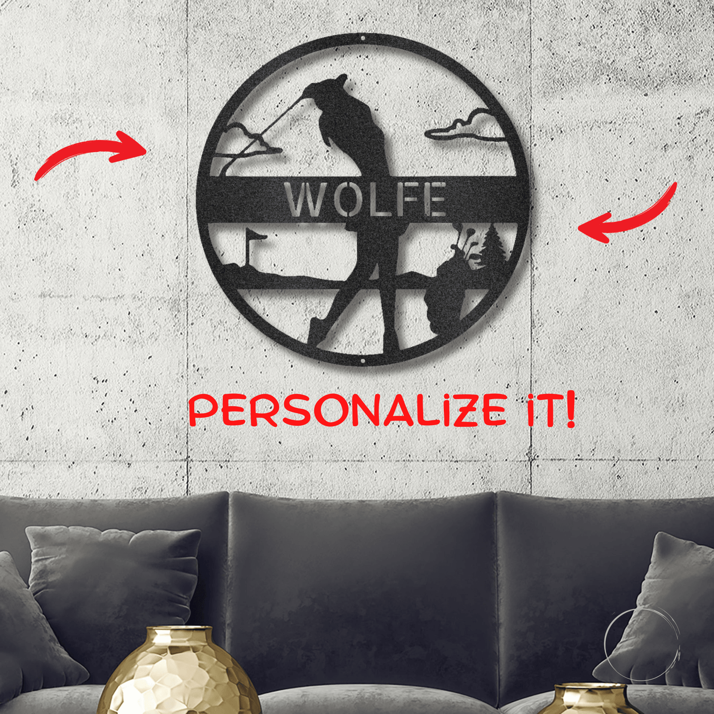 Fairway Finesse: Personalized Lady Golfer Metal Wall Art - Mallard Moon Gift Shop