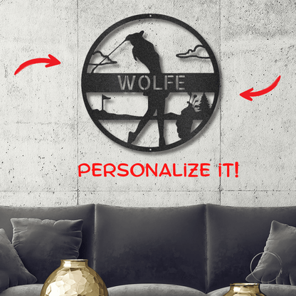 Fairway Finesse: Personalized Lady Golfer Metal Wall Art - Mallard Moon Gift Shop