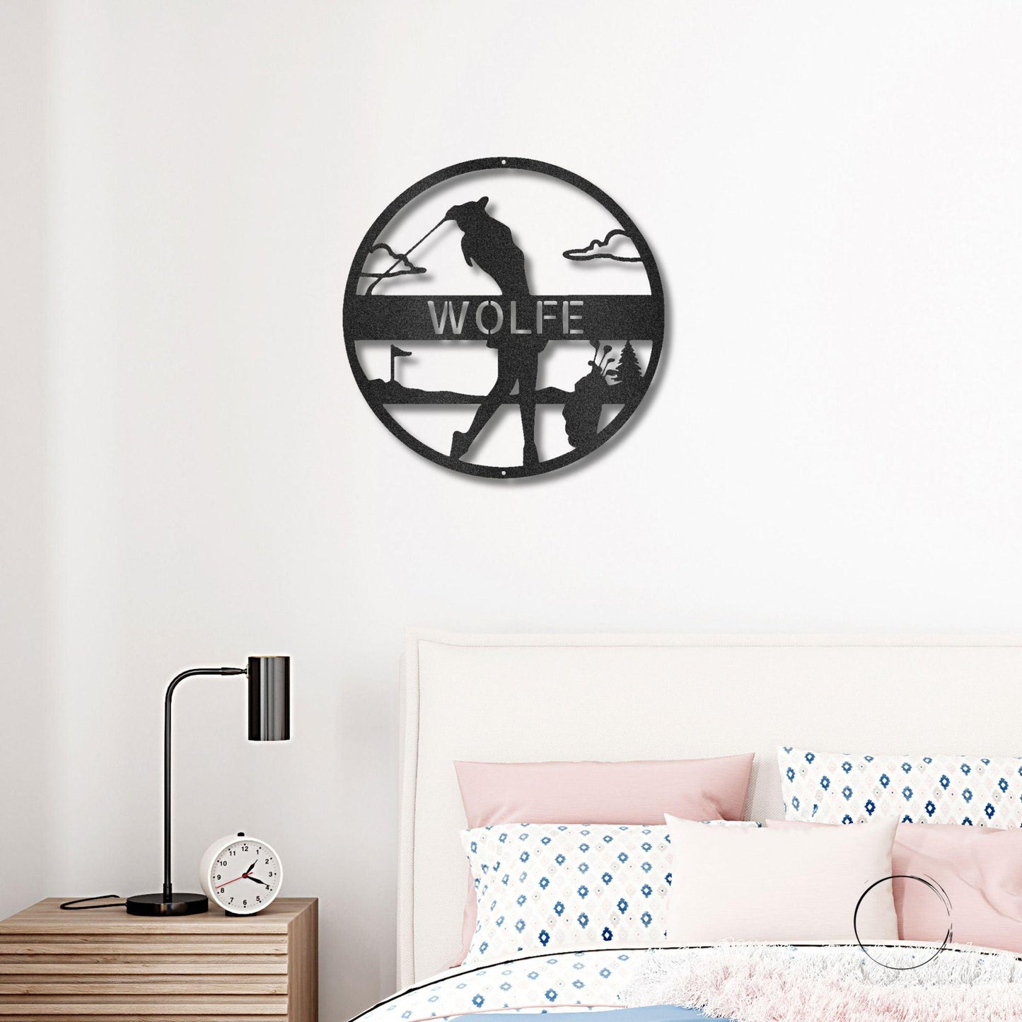 Fairway Finesse: Personalized Lady Golfer Metal Wall Art - Mallard Moon Gift Shop