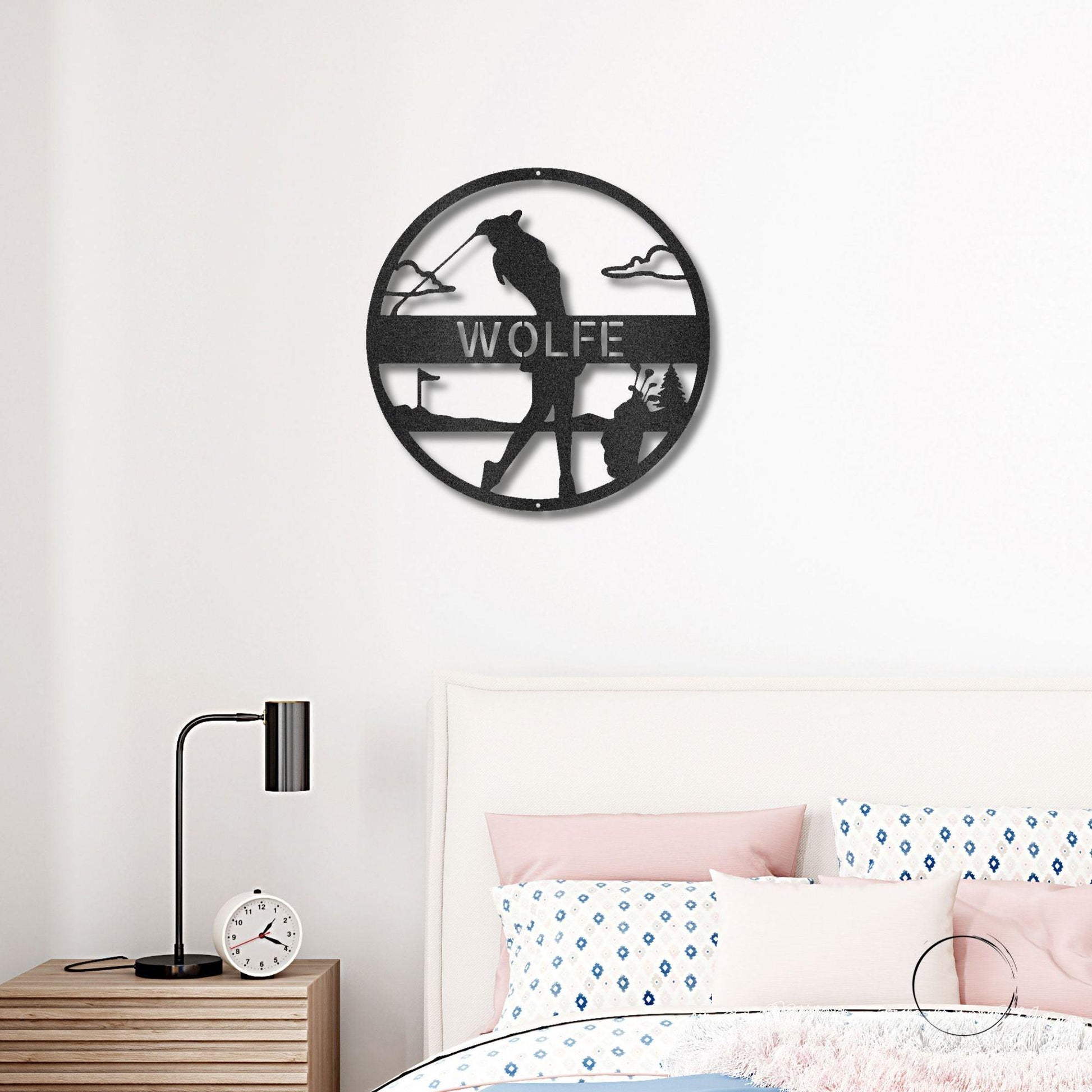 Fairway Finesse: Personalized Lady Golfer Metal Wall Art - Mallard Moon Gift Shop