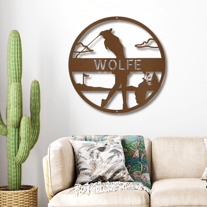 Fairway Finesse: Personalized Lady Golfer Metal Wall Art - Mallard Moon Gift Shop