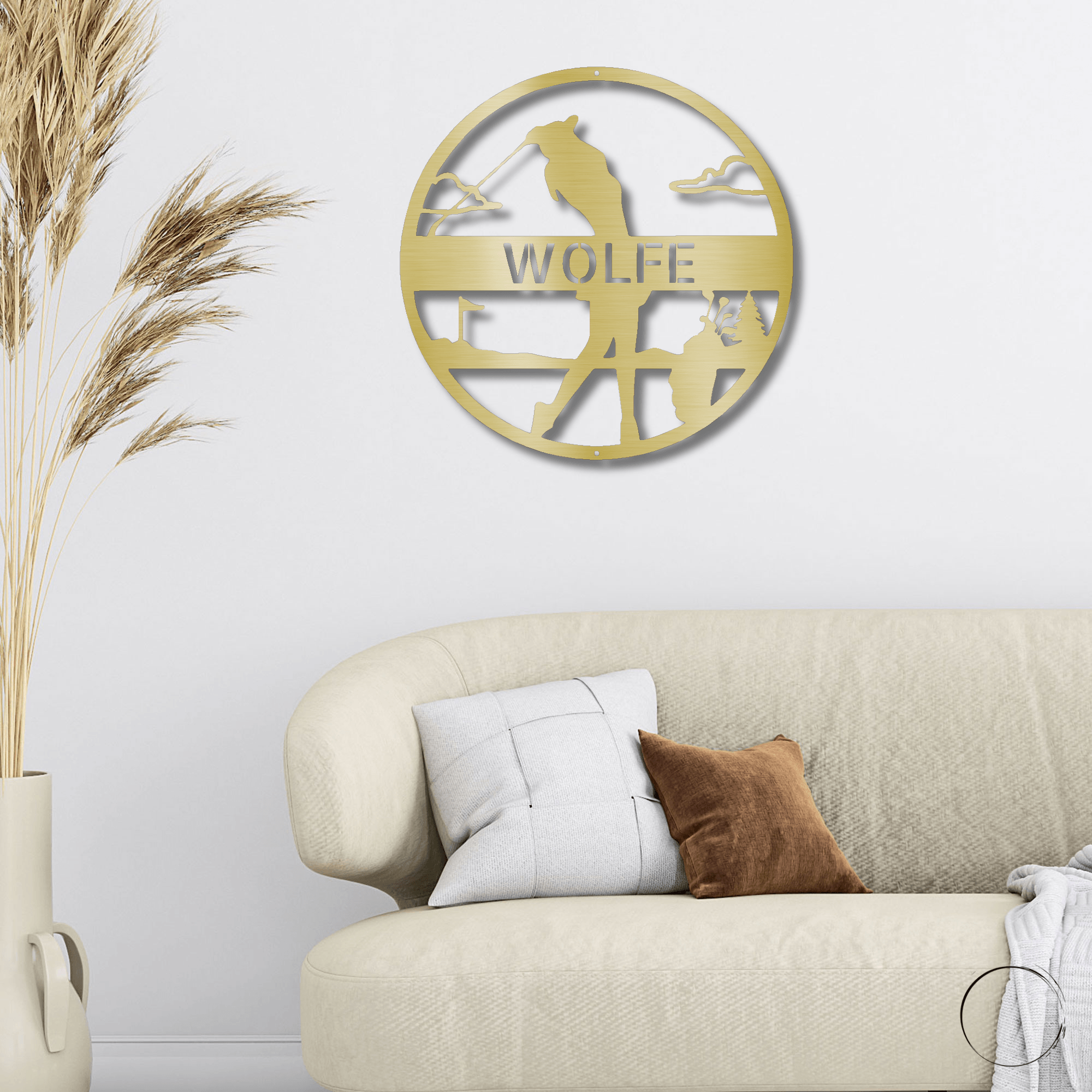 Fairway Finesse: Personalized Lady Golfer Metal Wall Art - Mallard Moon Gift Shop