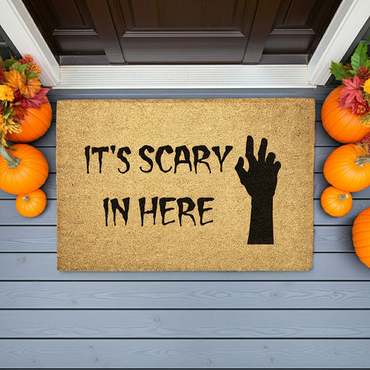 It’s Scary in Here Doormat – Spooky Halloween Outdoor Coir Mat Décor - Mallard Moon