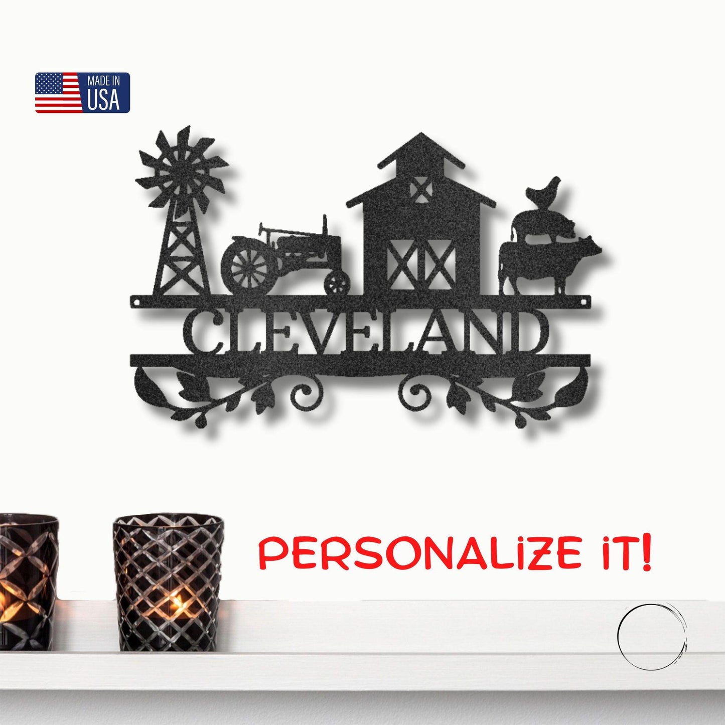 Farm Life Custom Name Steel Wall Sign Ranch Lodge Home Decor - Mallard Moon Gift Shop