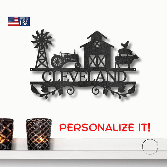 Farm Life Custom Name Steel Wall Sign Ranch Lodge Home Decor - Mallard Moon Gift Shop