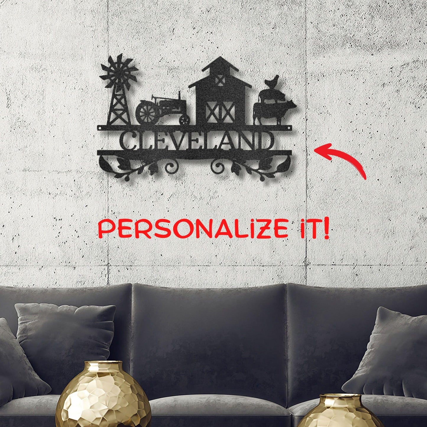 Farm Life Custom Name Steel Wall Sign Ranch Lodge Home Decor - Mallard Moon Gift Shop