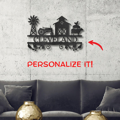 Farm Life Custom Name Steel Wall Sign Ranch Lodge Home Decor - Mallard Moon Gift Shop