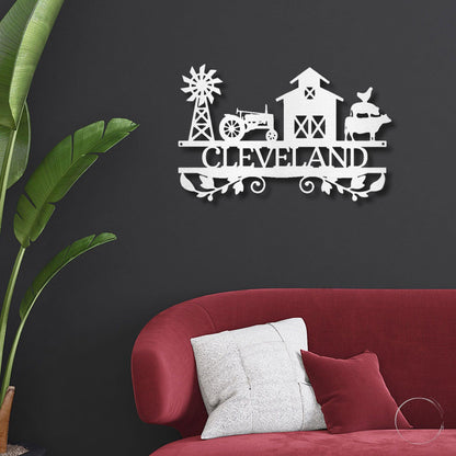 Farm Life Custom Name Steel Wall Sign Ranch Lodge Home Decor - Mallard Moon Gift Shop