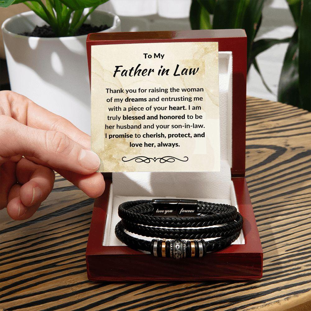 Father in Law Gift from Son In Law Vegan Leather Bracelet - Mallard Moon Gift Shop