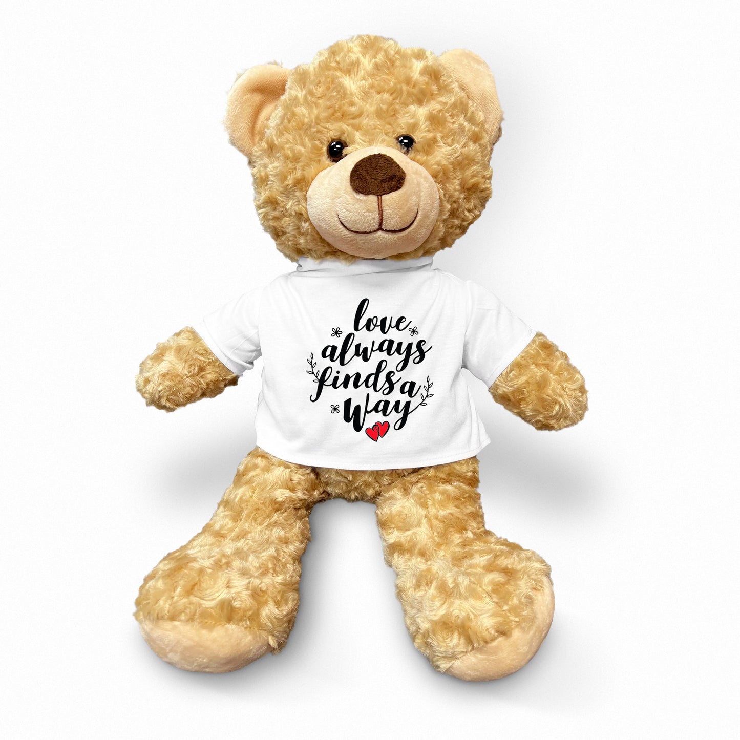 Love Finds A Way - Plush Lamb, Panda, or Teddy Bear with Tee Shirt Romantic Gift for Sweetheart - Mallard Moon Gift Shop