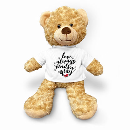 Love Finds A Way - Plush Lamb, Panda, or Teddy Bear with Tee Shirt Romantic Gift for Sweetheart - Mallard Moon Gift Shop