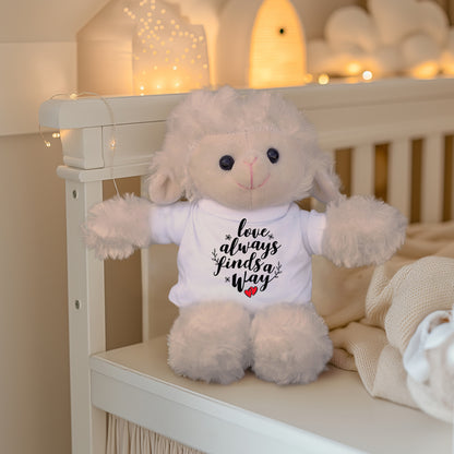 Love Finds A Way - Plush Lamb, Panda, or Teddy Bear with Tee Shirt Romantic Gift for Sweetheart - Mallard Moon Gift Shop