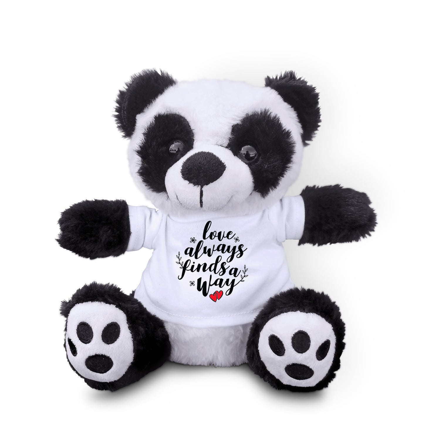 Love Finds A Way - Plush Lamb, Panda, or Teddy Bear with Tee Shirt Romantic Gift for Sweetheart - Mallard Moon Gift Shop