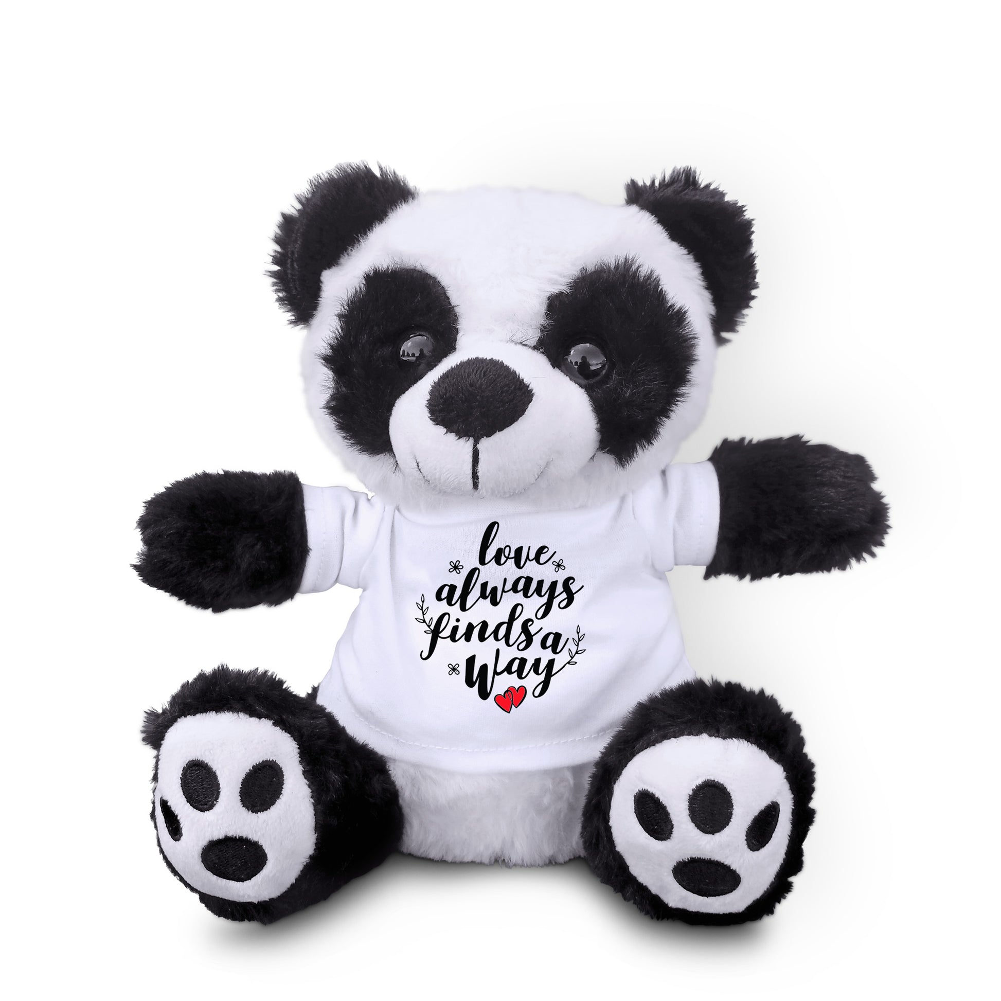 Love Finds A Way - Plush Lamb, Panda, or Teddy Bear with Tee Shirt Romantic Gift for Sweetheart - Mallard Moon Gift Shop