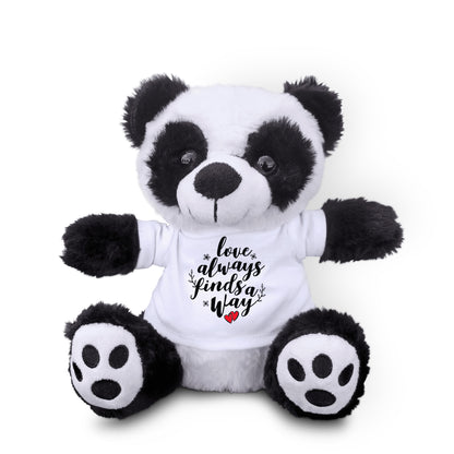 Love Finds A Way - Plush Lamb, Panda, or Teddy Bear with Tee Shirt Romantic Gift for Sweetheart - Mallard Moon Gift Shop