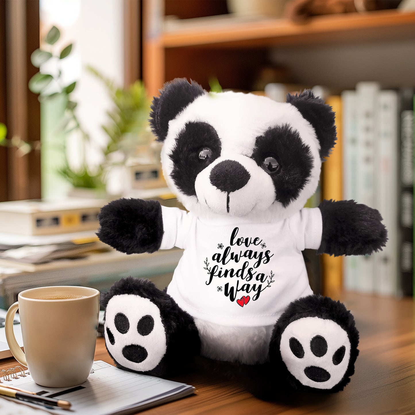 Love Finds A Way - Plush Lamb, Panda, or Teddy Bear with Tee Shirt Romantic Gift for Sweetheart - Mallard Moon Gift Shop