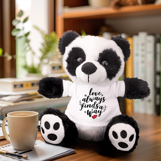 Love Finds A Way - Plush Lamb, Panda, or Teddy Bear with Tee Shirt Romantic Gift for Sweetheart - Mallard Moon Gift Shop