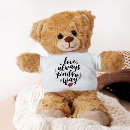Love Finds A Way - Plush Lamb, Panda, or Teddy Bear with Tee Shirt Romantic Gift for Sweetheart - Mallard Moon Gift Shop