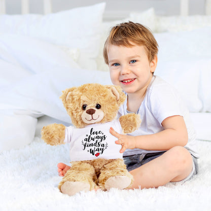 Love Finds A Way - Plush Lamb, Panda, or Teddy Bear with Tee Shirt Romantic Gift for Sweetheart - Mallard Moon Gift Shop