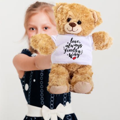 Love Finds A Way - Plush Lamb, Panda, or Teddy Bear with Tee Shirt Romantic Gift for Sweetheart - Mallard Moon Gift Shop