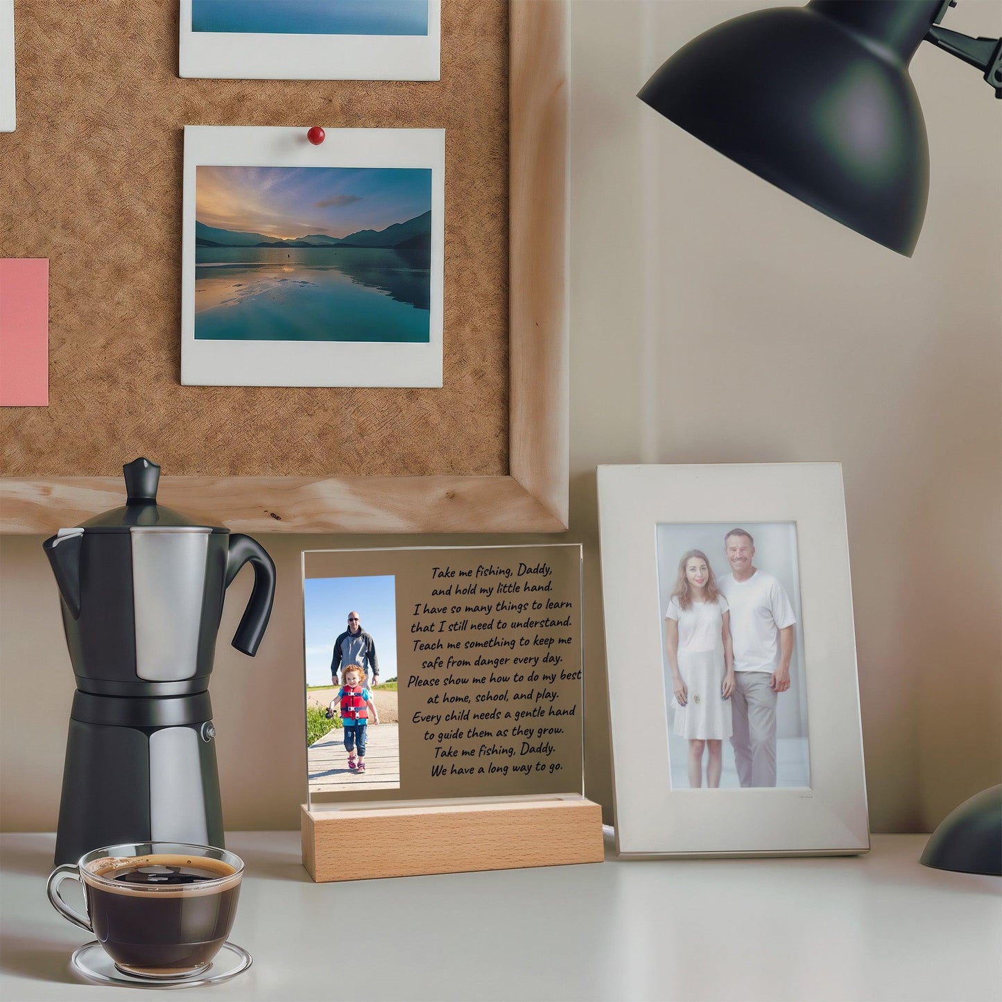 Take Me Fishing Daddy Photo Upload Personalized Acrylic Plaque - Mallard Moon Gift Shop