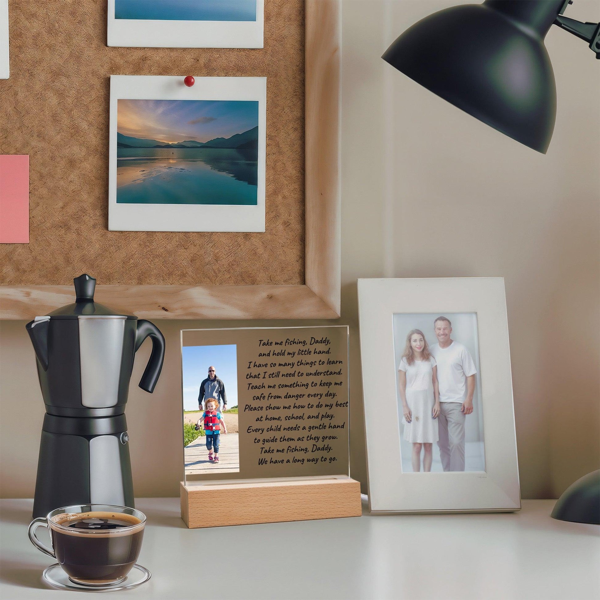 Take Me Fishing Daddy Photo Upload Personalized Acrylic Plaque - Mallard Moon Gift Shop