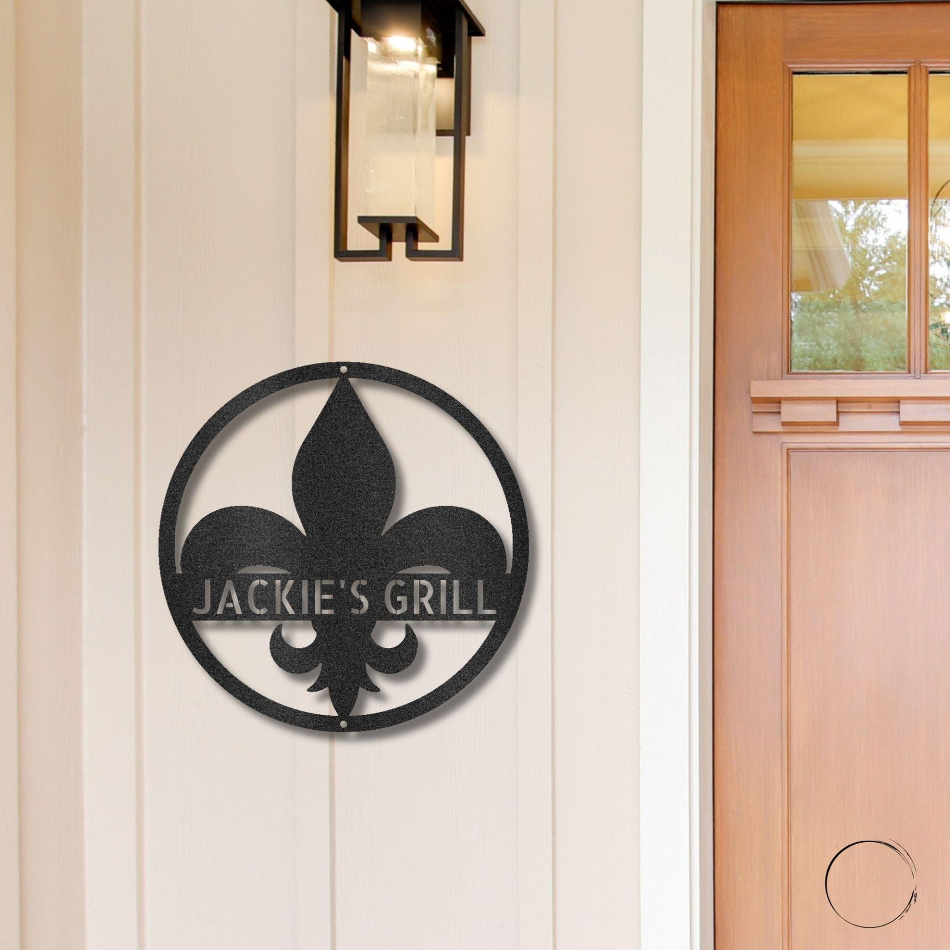 Fleur De Lis Monogram Personalized Indoor Outdoor Steel Wall Sign Art Décor - Mallard Moon Gift Shop