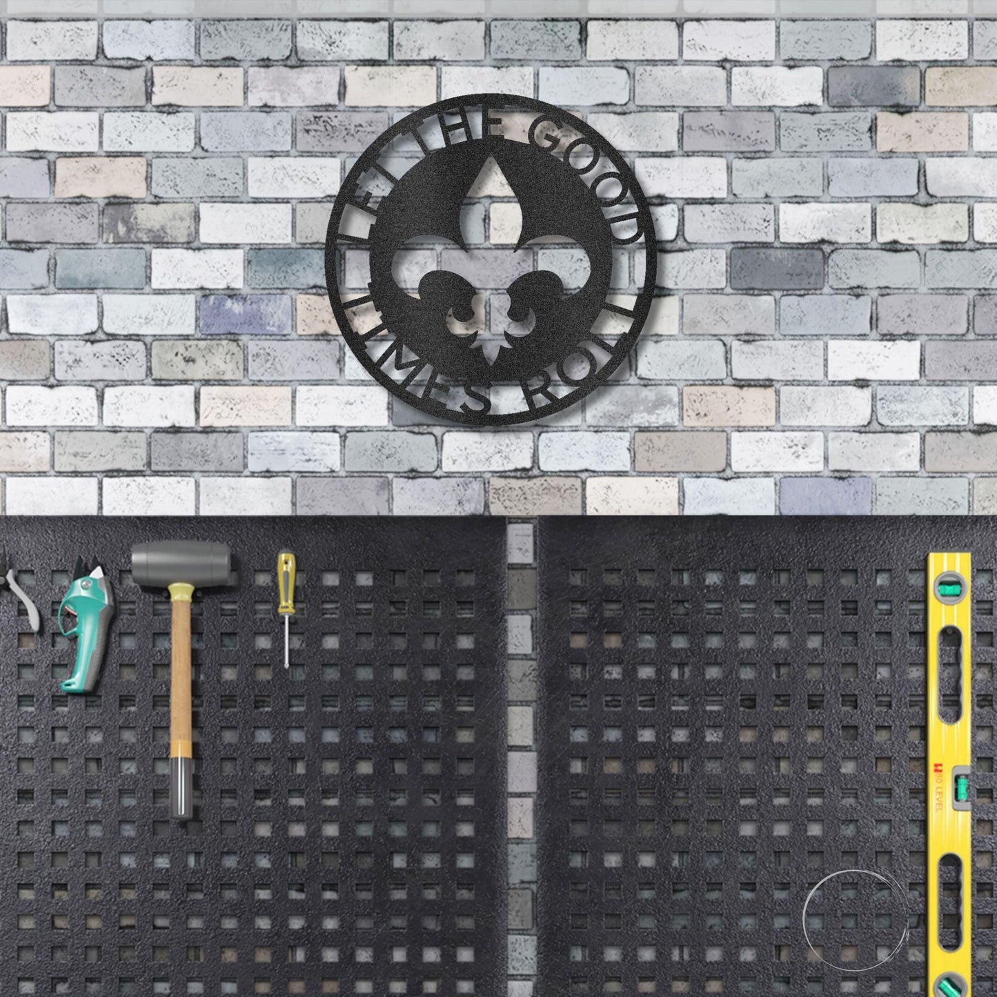 Fleur De Lis Ring Monogram Personalized Indoor Outdoor Steel Wall Sign Art - Mallard Moon Gift Shop