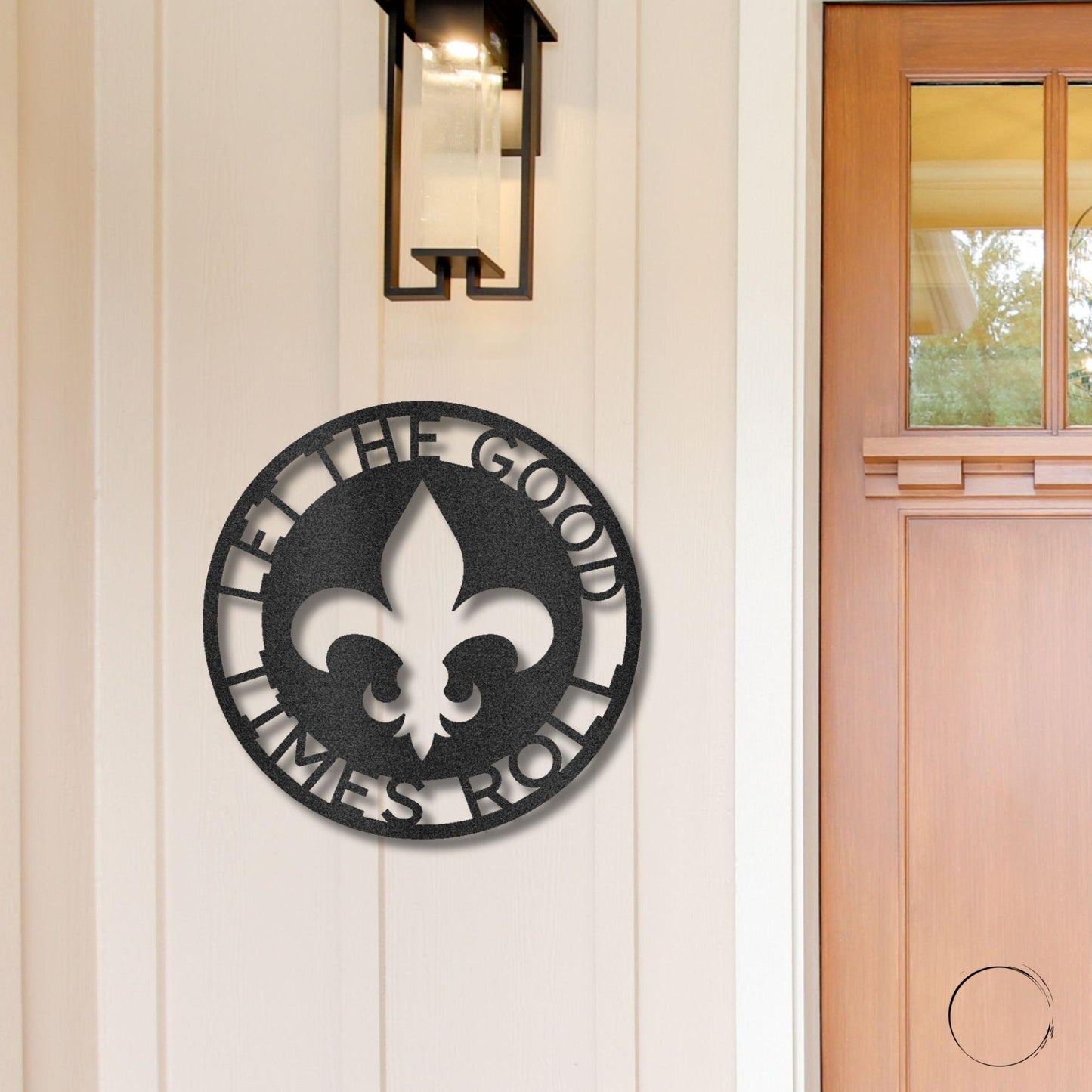 Fleur De Lis Ring Monogram Personalized Indoor Outdoor Steel Wall Sign Art - Mallard Moon Gift Shop