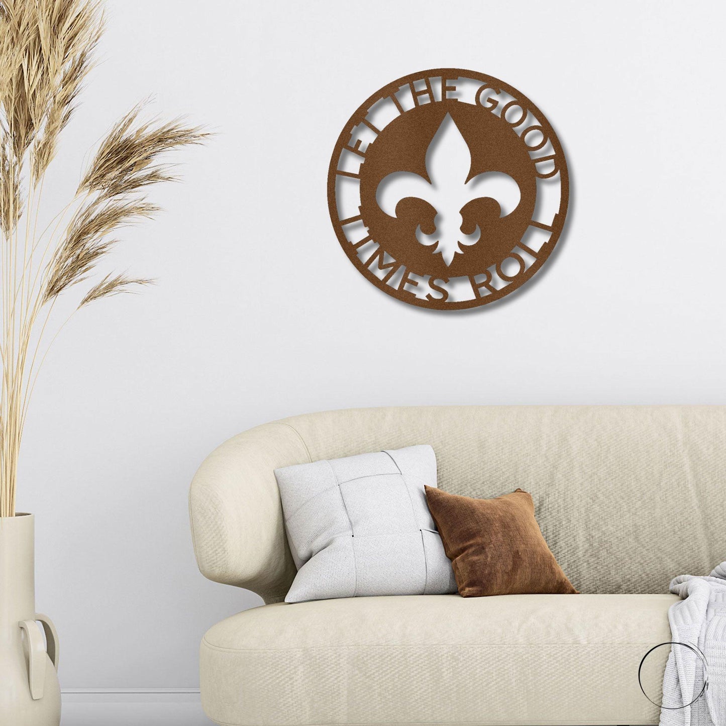 Fleur De Lis Ring Monogram Personalized Indoor Outdoor Steel Wall Sign Art - Mallard Moon Gift Shop