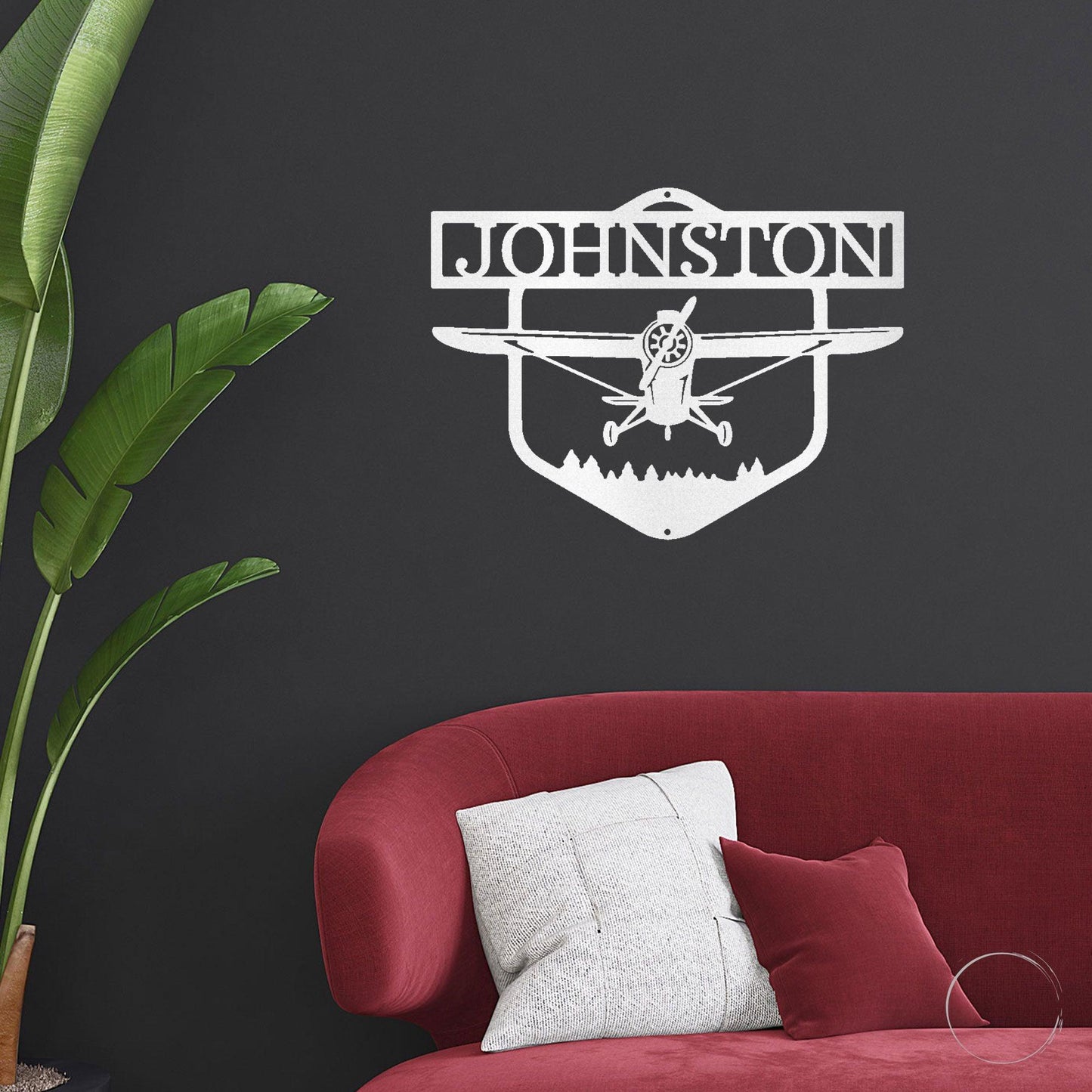 Flying High Airplane Personalized Name Steel Wall Sign - Mallard Moon Gift Shop