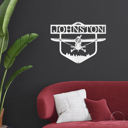 Flying High Airplane Personalized Name Steel Wall Sign - Mallard Moon Gift Shop