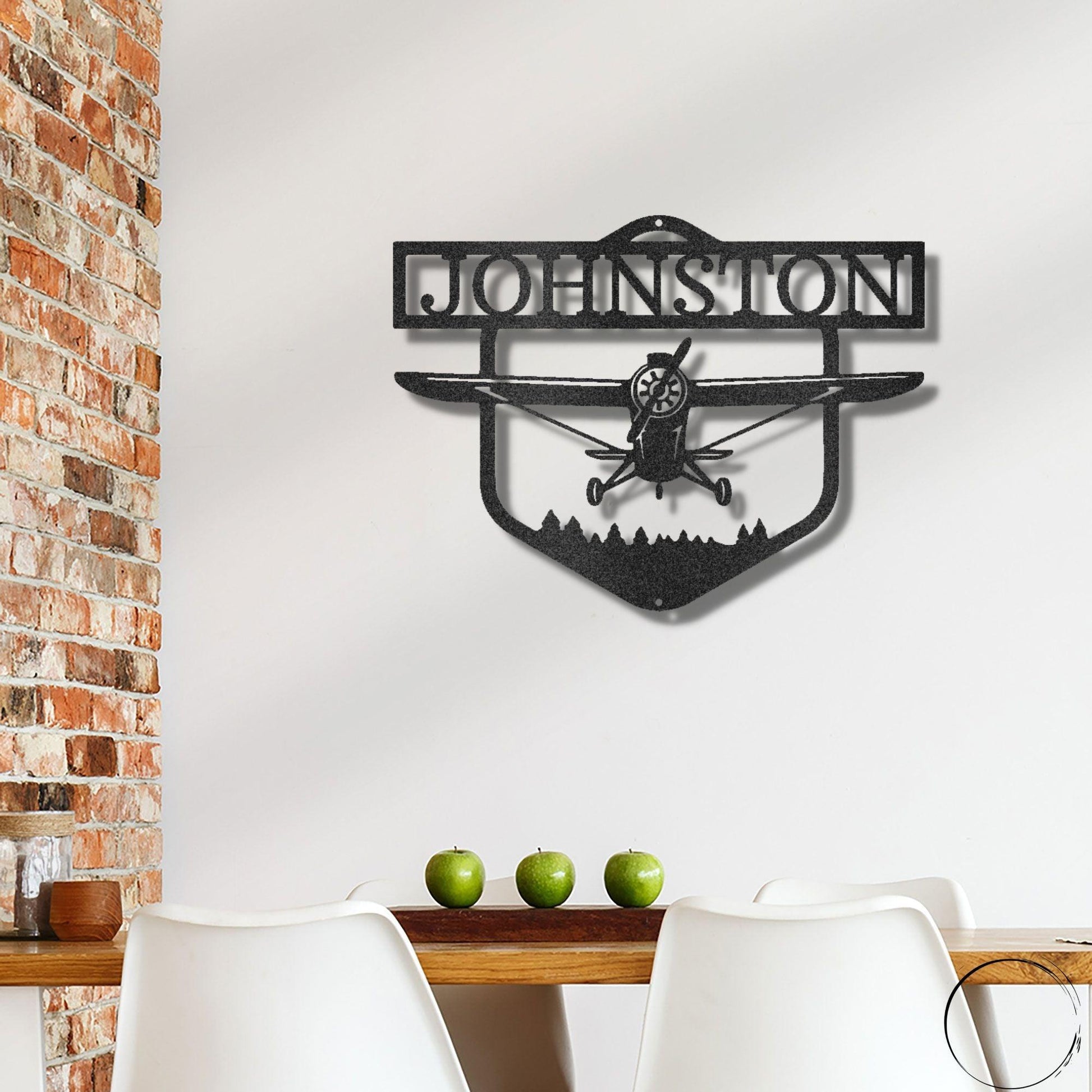 Flying High Airplane Personalized Name Steel Wall Sign - Mallard Moon Gift Shop